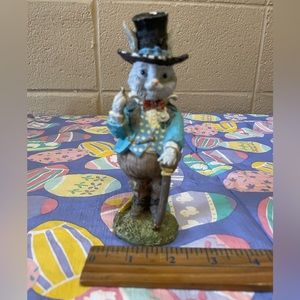 Vintage Resin Bunny Figurine of Tailcoat Bunny
